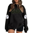 thumbnail image 1 of XIAONU Womens Sweatshirts Ghost Cute Printed Hoodless Sweatshirt Peasure Baggy Long-Sleeved Pullover Hoodless Sweatshirt, 1 of 5