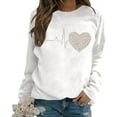 thumbnail image 1 of XIAONU Womens Sweatshirts Retro Heart-Print Round-Neck Pullover Sweatshirt Baggy Peasure Trendy Long Sleeve Hoodless Sweatshirt, 1 of 5
