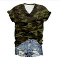 thumbnail image 1 of XIAONU Womens T Shirts Retro Camouflage Print Casual Pullover T-Shirt Loose V Neck Comfortable Sports Tee Soft Breathable, 1 of 1