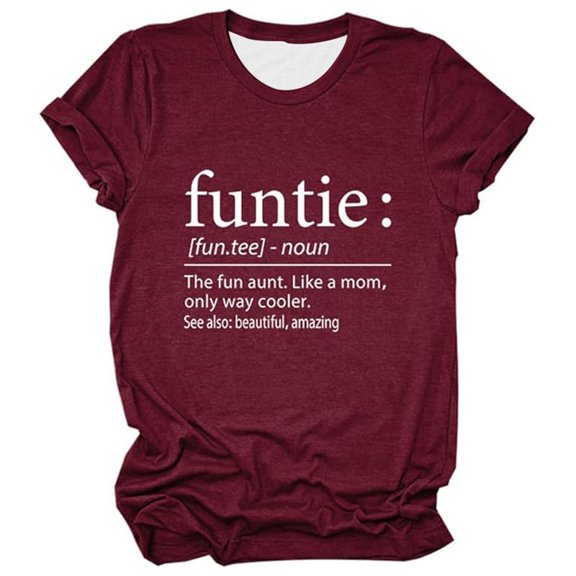 XIAONU Womens T Shirts Trendy Letter Printed Short Sleeve Soft Tees Loose Crew Neck Casual Daily Pullover Tee Shirts