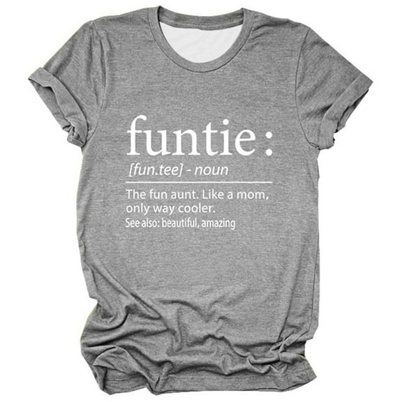 XIAONU Womens T Shirts Trendy Letter Printed Short Sleeve Soft Tees Loose Crew Neck Casual Daily Pullover Tee Shirts