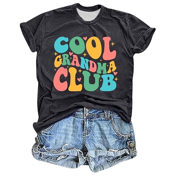 XIAONU Womens T Shirts Trendy Short Sleeve Soft Crew Neck Pullover Tees Cool Colorful Letter Printed Trendy Casual T Shirt Streetwear