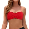 thumbnail image 1 of XIAONU Womens Twist Front Convertible Swimsuit Sleeveless Convertible Bikini Top Stretchy Minimalist Beach Swimsuits, 1 of 6