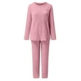 thumbnail image 1 of XIAONU Womens Winter Pajama Set Ribbed Long-Sleeve Top & Pants Sleepwear Soft Warm Cozy Homewear Set, 1 of 7