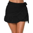 thumbnail image 1 of XIAONU Wrap Mini Skirt For Women Ruffled Edge Tie-Accented Cute Skirts Beach Swimwear Cover-Up Vacation Skirt, 1 of 5