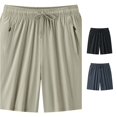 thumbnail image 1 of XIAONU Zipper Pocket Athletic Shorts for Men Drawstring Waist Side Pockets Casual Bottoms, 1 of 3