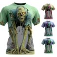 thumbnail image 1 of XIAONU Zombie Cartoon Print Tee for Men Crew Neck Short Sleeve Halloween Shirts, 1 of 4