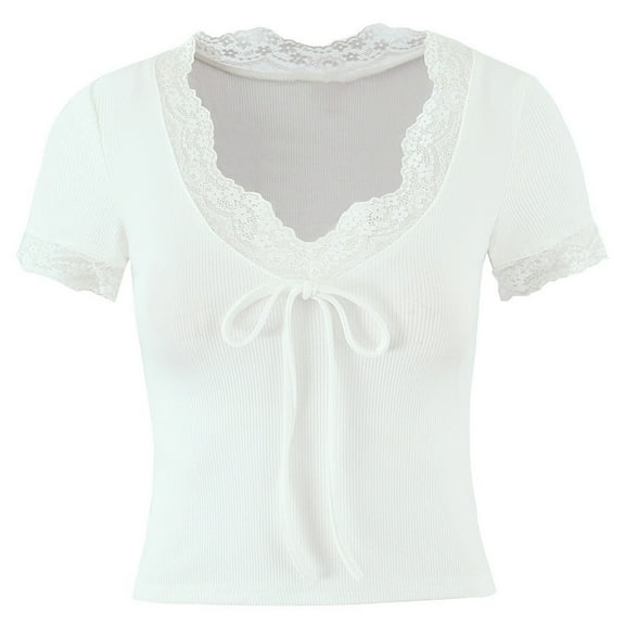 XIAONU pleasure T-Shirt For Womens Knit Top For Stylish Streetwear Comfortable Daily Wear Basic Tee With A Twist