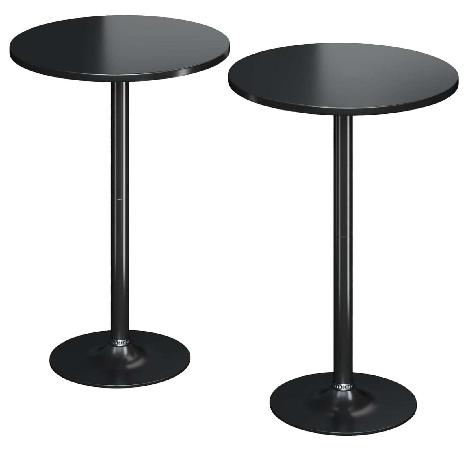 Black Round MDF and Metal Bar Height Pub Table Set