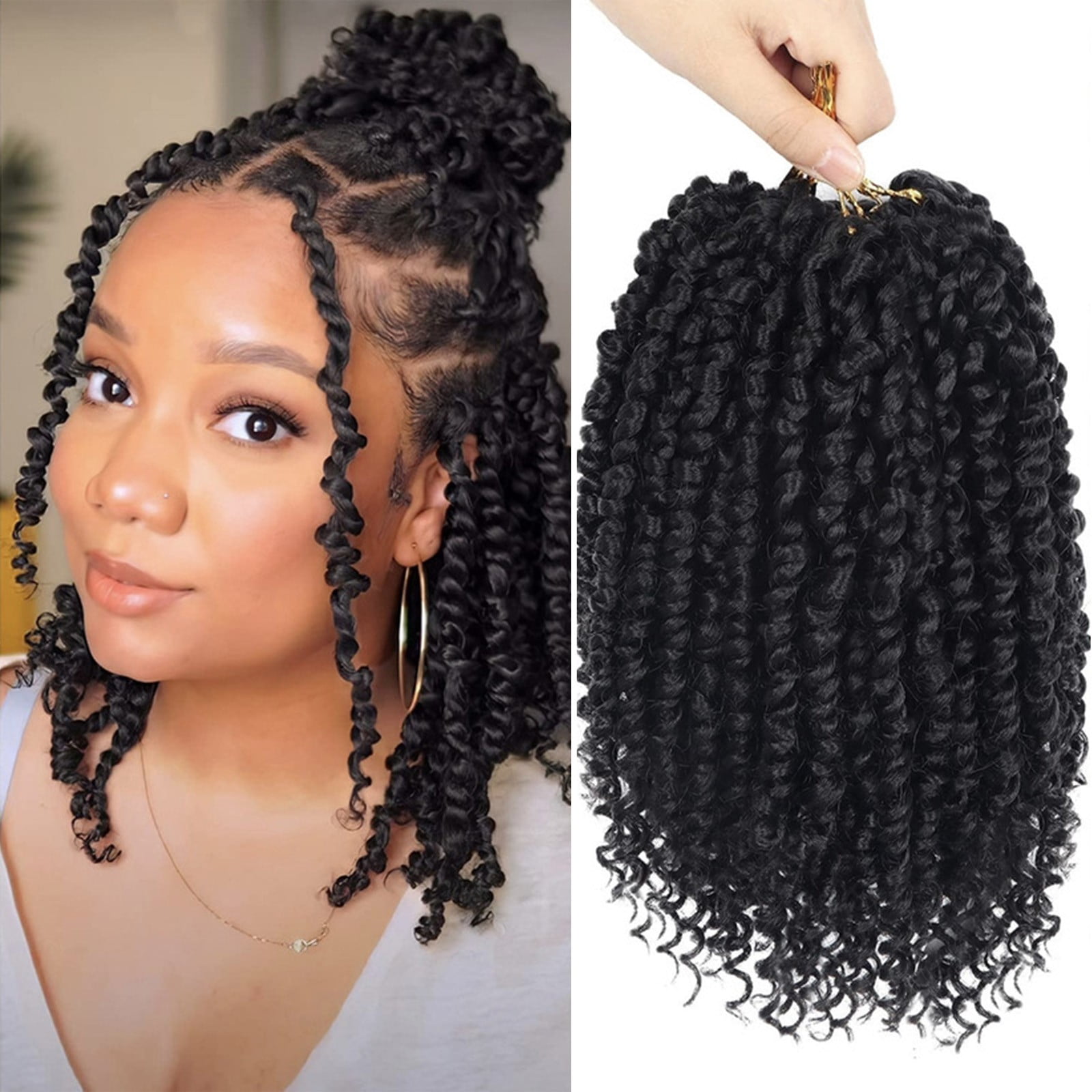 XIAQUJ 1 Pack Passion Crochet Hair 12 Inch Pre Short Crochet Passion