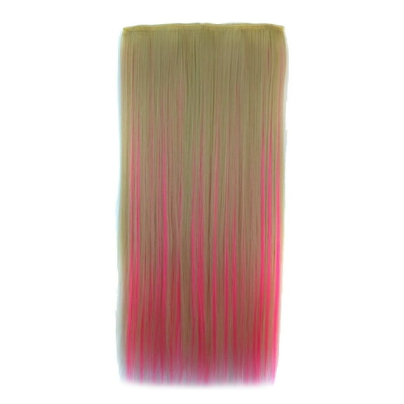 XIAQUJ Color Highlights Five Clip Hair Extensions Straight Hair Wig Piece Hair Curtain Wigs for Women A