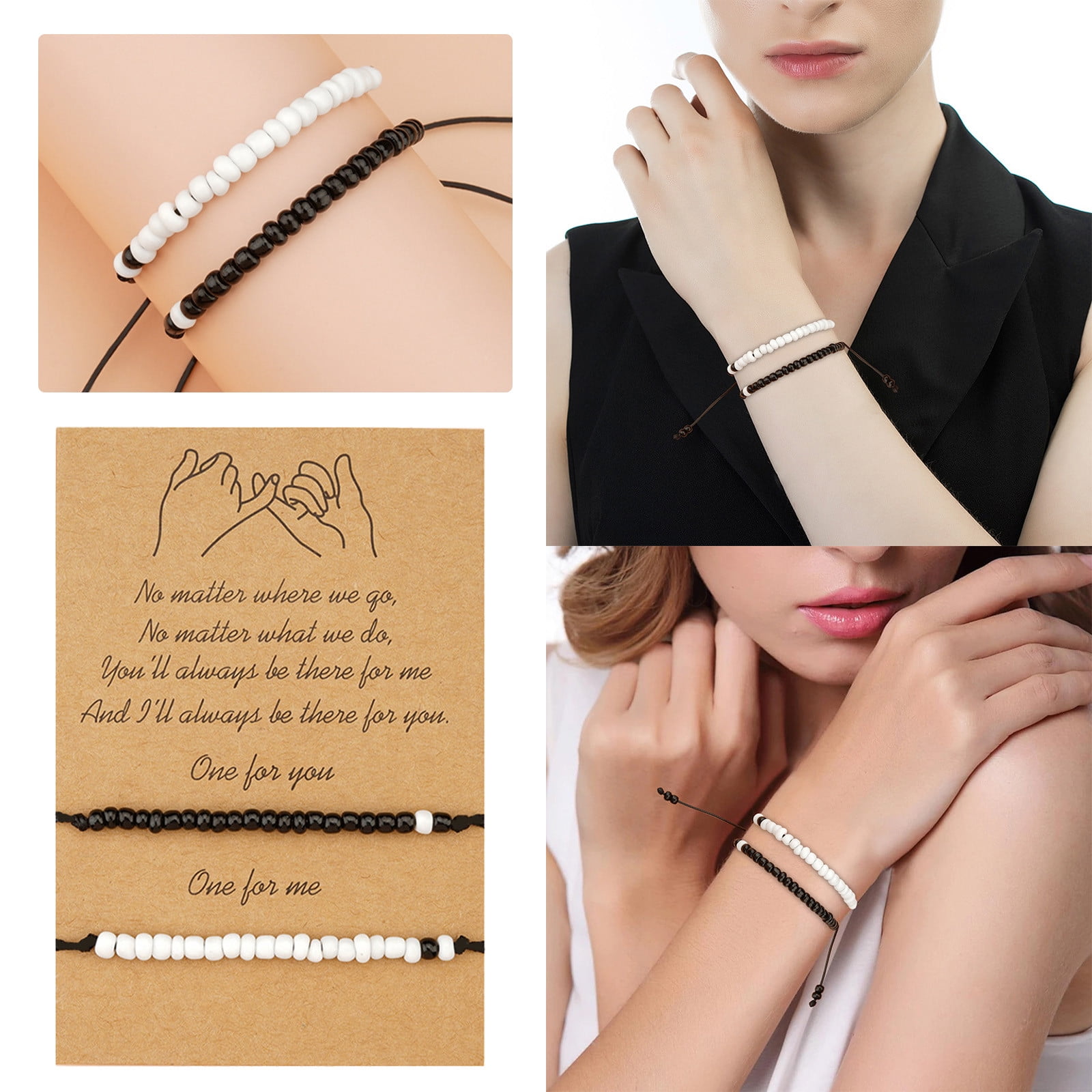 XIAQUJ Gift Bracelet Personalized Bracelet Bead String Bracelet Teen Boy Girl Jewelry Chain Bracelet Kids Jewelry 1Pcs Bracelets Black Walmart