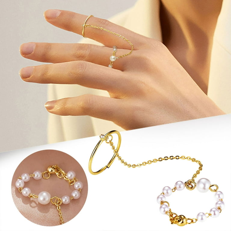 Finger Ring Bracelet Gold hand chain ring bracelet for Women ring bracelet  hand jewelry for Girls
