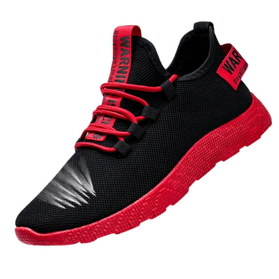 XIAQUJ New Men's Flying Weaving le Running Shoes Tourist Shoes Leisure Sports Shoes Sneakers for Men Red 7.5(40)