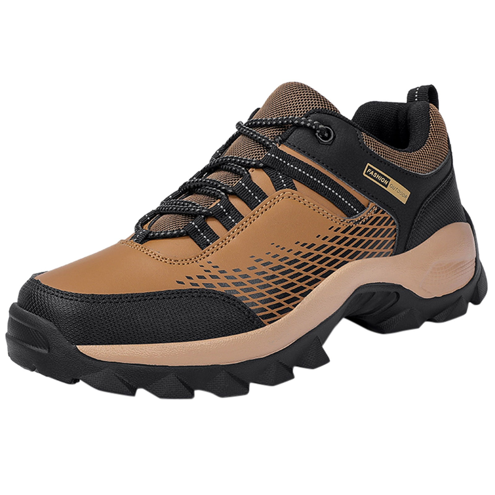 XIAQUJ Non Work Shoes for Men Walking Shoe Sneakers Comfortable Leather Casual Tennis Shoes Hiking Shoes Sneakers for Men Brown 9.5(43)