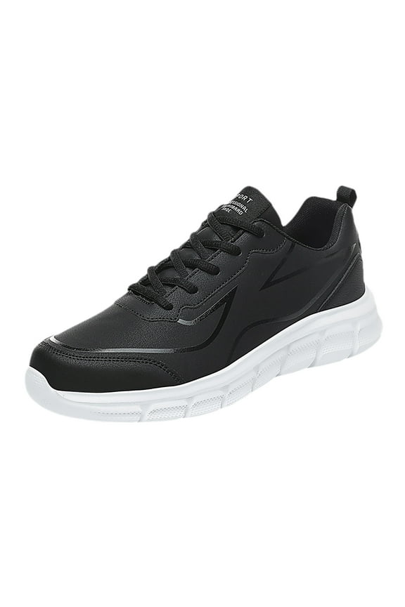 Outdoor Men Waterproof Mountaineering Casual Sport Shoes Lace up Solid Color Running Breathable Soft Bottom Shoes Sneakers for Men White 10.5(43)