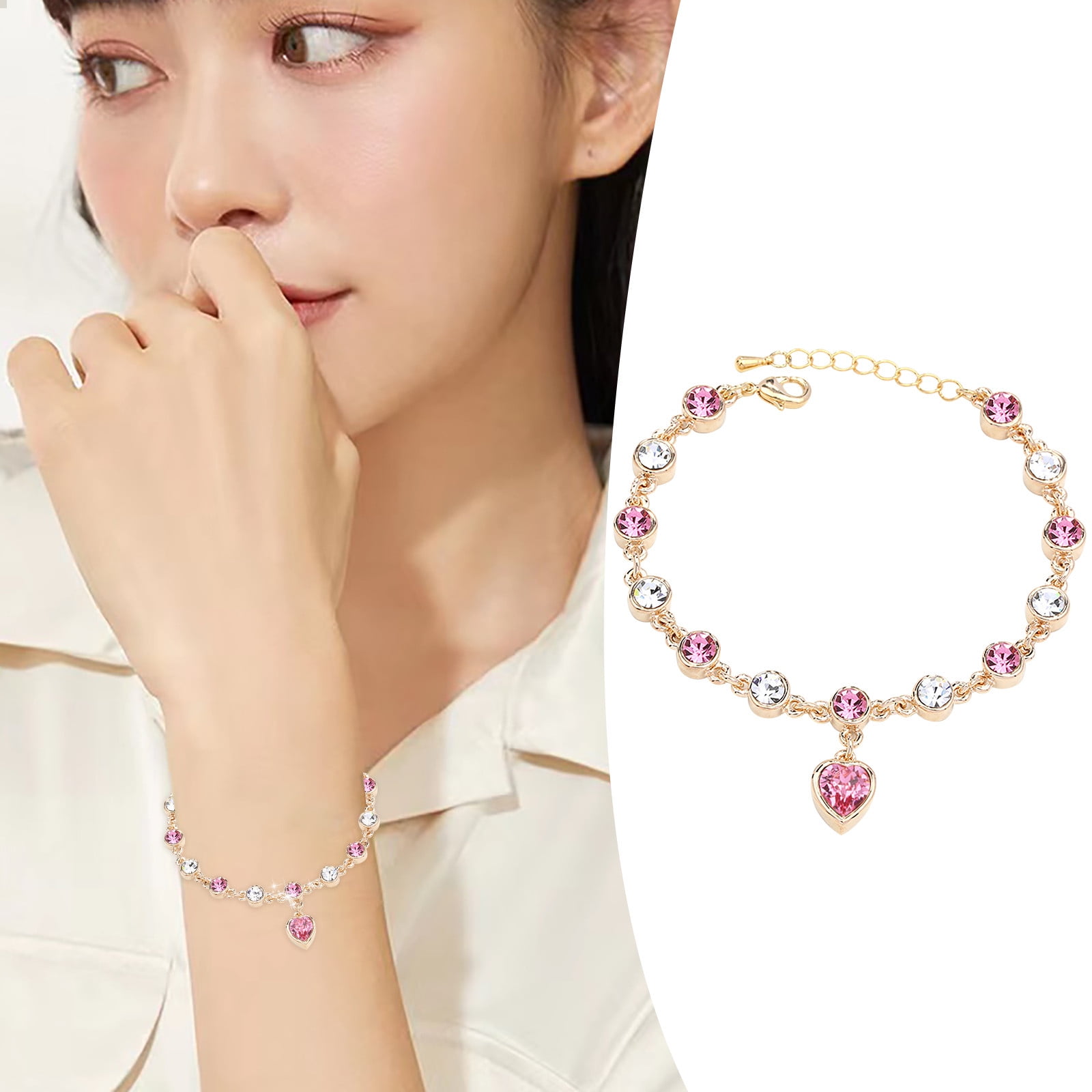 XIAQUJ Rose Gold Bracelet Women s Wearing All Match Jewelry