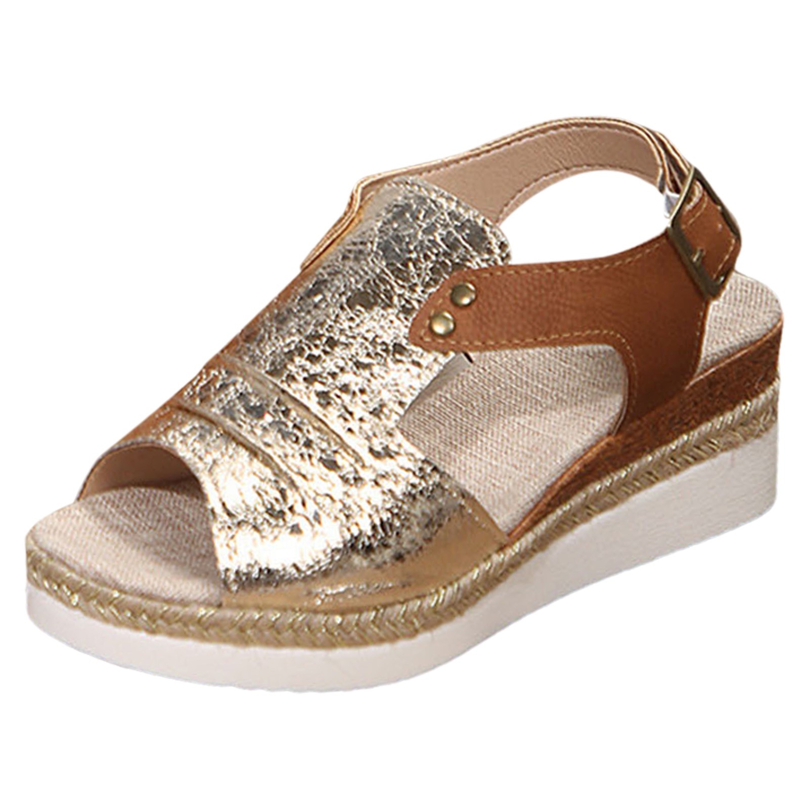 XIAQUJ Women Shoes Fashionable Wedge Sandals Open Toe Boho Style Beach ...