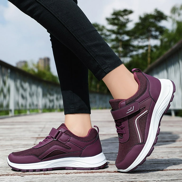 XIAQUJ Women Sports Shoes Fashion New Pattern Simple Solid Color Couple Thick Sole Sneakers for Women 2024 Purple 7.5 39 Walmart