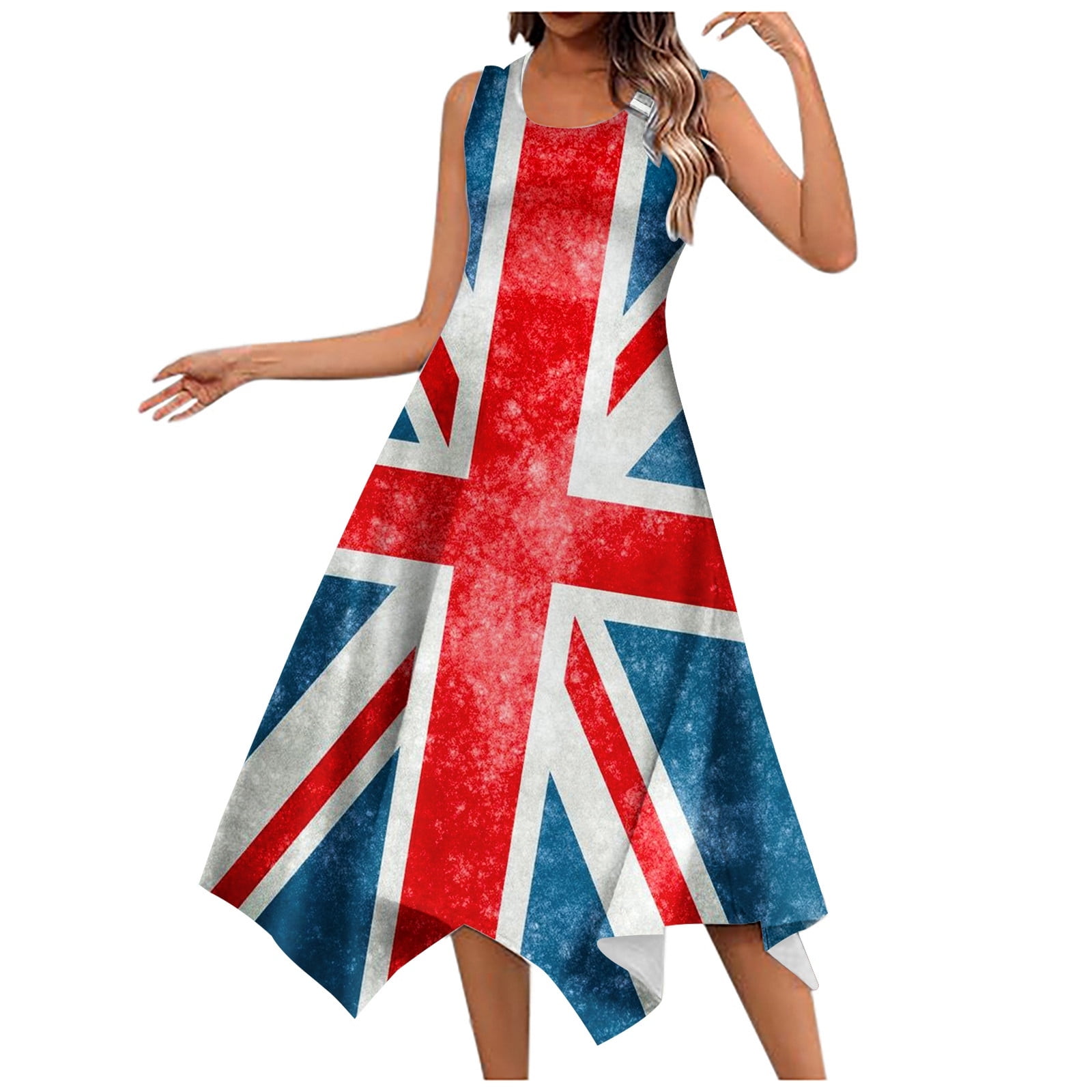 XIAQUJ Women's Fashion Spring and Summer UK Independence Day Print ...