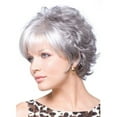 thumbnail image 1 of XIAQUJ Women's Fashion Synthetic Wavy  Wig Short Sliver Wigs for Women Natural Wavy Wig , Silver, 1 of 5