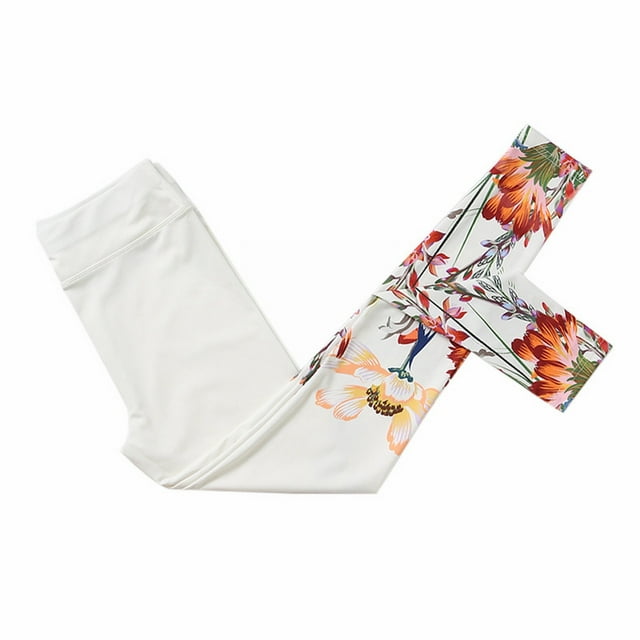 XIAQUJ Women's High Waisted Yoga Pants Hip Lifting Printed Peach ...