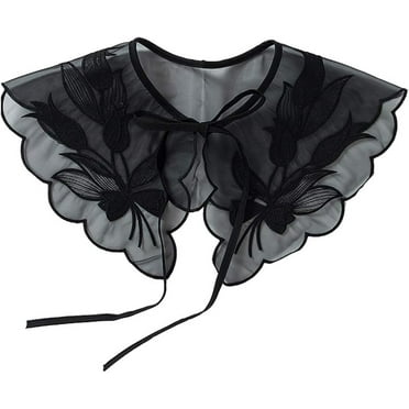XIATIAN Detachable False Collar Embroidery Neck Ruff Mini Cape Dickey Collar for Women Girls
