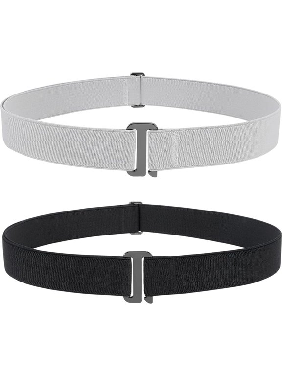 Invisible Women Stretch Belt No Show Elastic Web Strap Belt with Flat Buckle for Jeans Pants Dresses