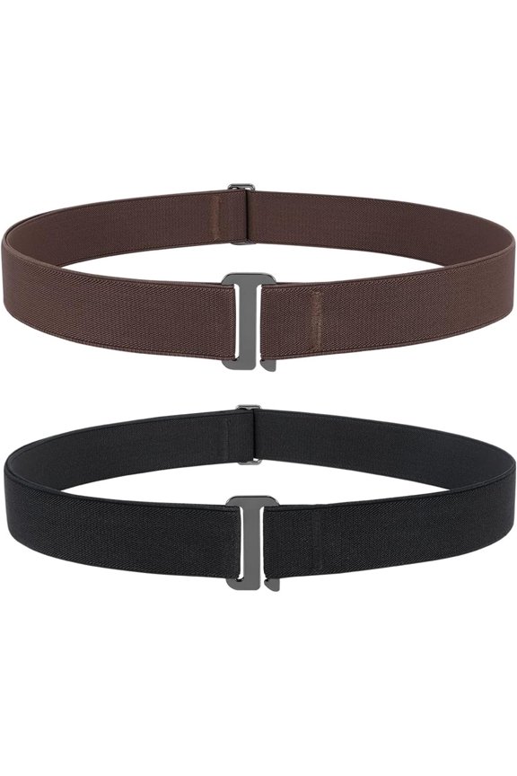 Invisible Women Stretch Belt No Show Elastic Web Strap Belt with Flat Buckle for Jeans Pants Dresses