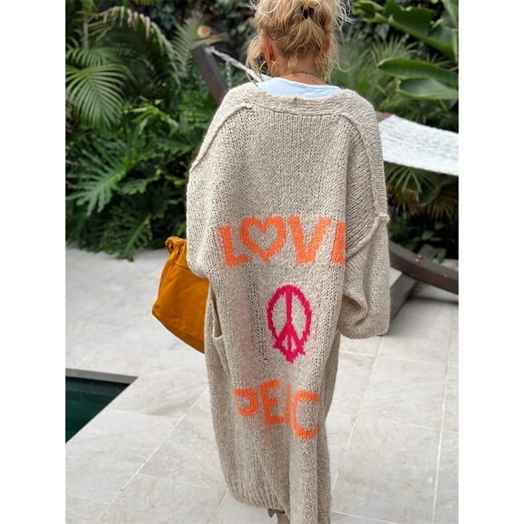 XIATIAN Knitted Cardigan Women Striped Patchwork Elegant Loose Long Outerwear Y2k Sweater Coat Soft Cover Up Fashon Streetwear