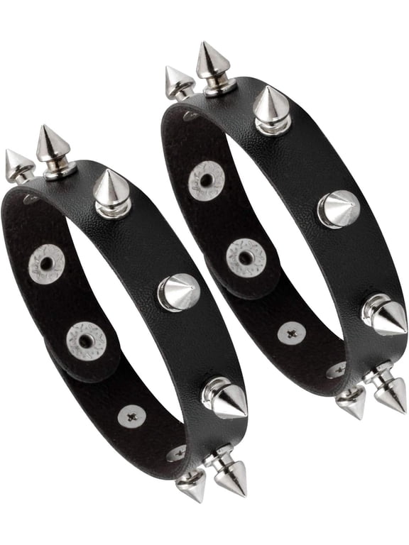 Men Punk Leather Bracelet Spike Cuff Wrap Bracelets Wristband for Women