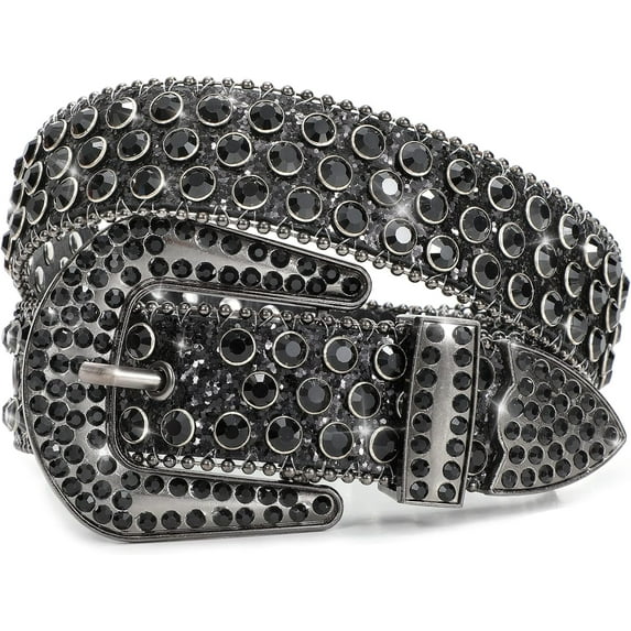 XIATIAN Men Women Rhinestone belt Western Cowgirl Cowboy Vintage Bling Crystal Diamond Studded Leather Belt for Jean Pants