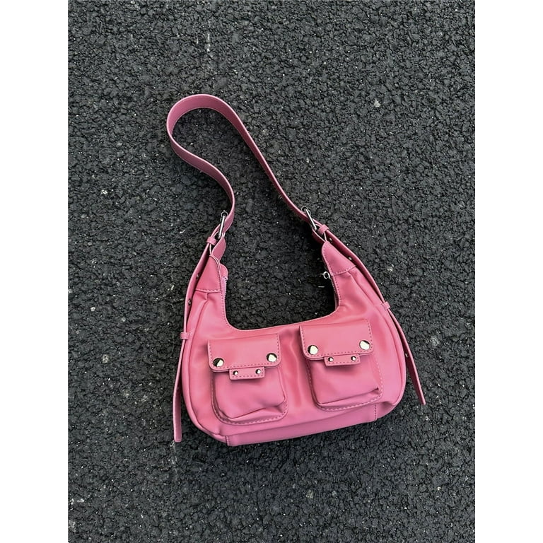 Xiatian PU Leather Shoulder Bag for Women Causal Luxury Handbags and Purse Female Designer Hobos Bag Small Brand Crossbody Bags Pink Adult Unisex