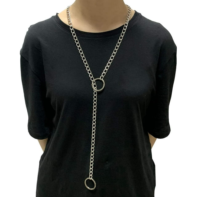 XIATIAN Punk Chain Choker O-Ring Pendant Necklace Long Multilayer Chunky Choker