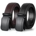 thumbnail image 1 of XIATIAN Set of 2 Leather Ratchet Dress Belt for Men Perfect Fit Waist Size 22-50 inches with Automatic Buckle, 1 of 8