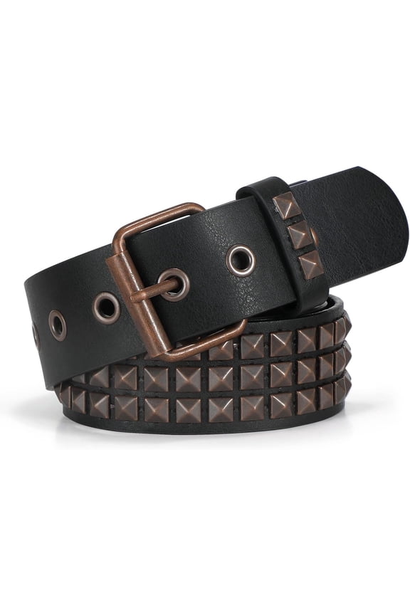 Studded Belt Metal Punk Rock Rivet Belts for Women/Men Punk Leather Belt Gothic Belt Accessories for Jeans Pants