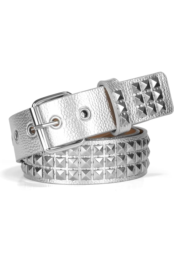 Studded Belt Metal Punk Rock Rivet Belts for Women/Men Punk Leather Belt Gothic Belt Accessories for Jeans Pants