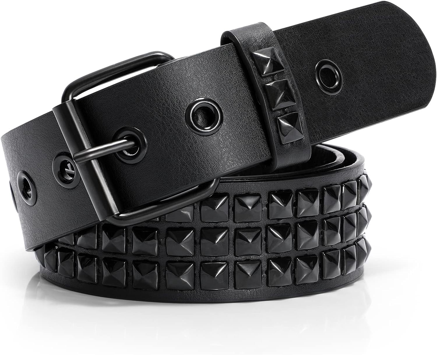 Faux Leather Studded Punk Rivet Belt for Women Y2K Metal Rock CiviLight Star Studded Belt Rivet Y2k Belts Women Punk  main image 3