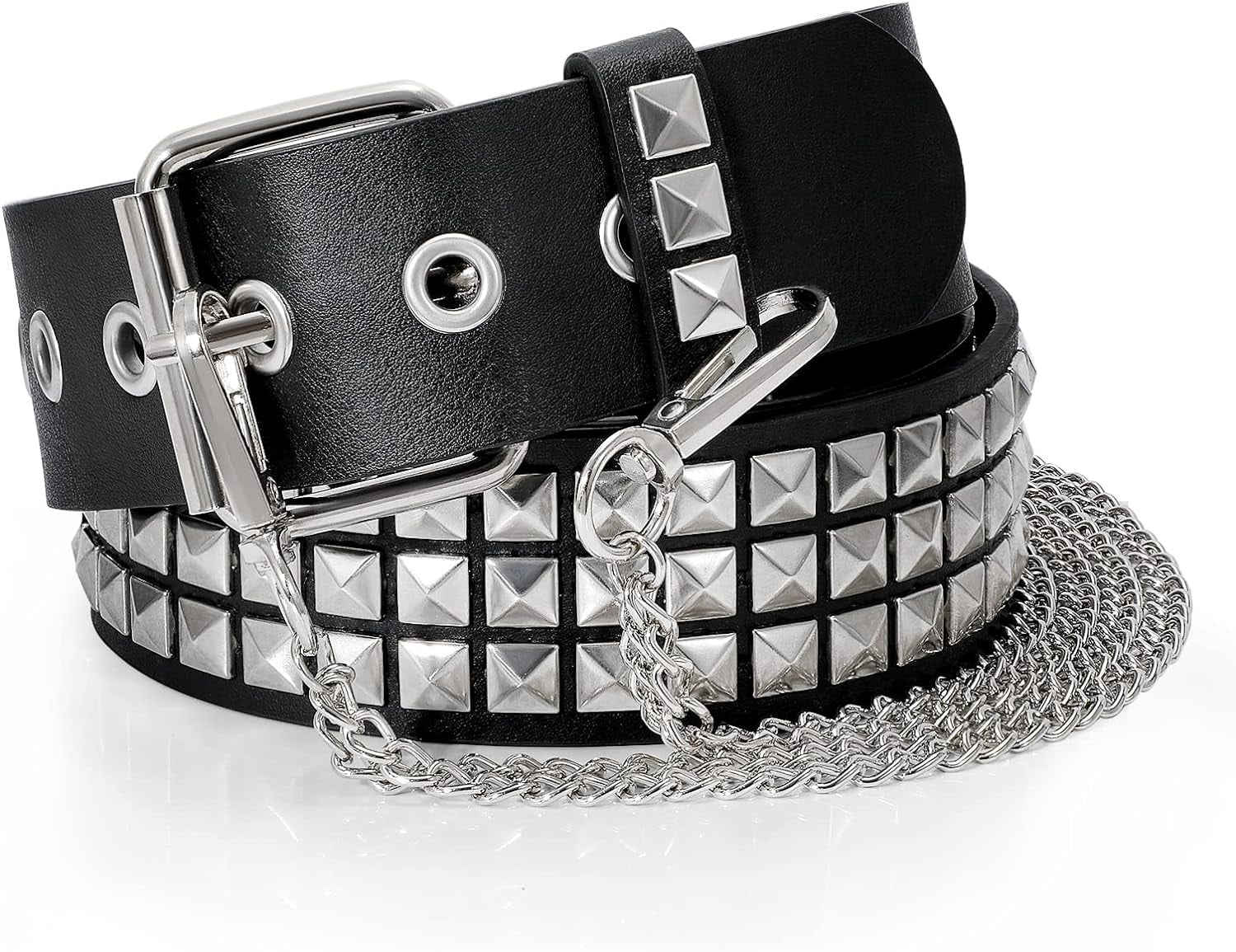 XIATIAN Studded Belt Metal Punk Rock Rivet Belts for Women/Men