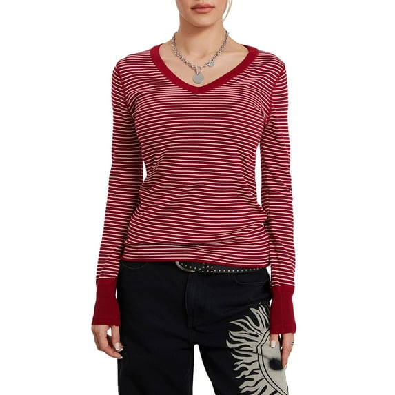 XIATIAN Women Fairy Grunge Tops Y2K Long Sleeve Vintage Graphic Shirts E-Girls Aesthetic Tees Fall Clothes Streetwear