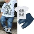thumbnail image 1 of XIAXAIXU 2pcs Toddler Kids Baby Boy Clothes T-Shirts Tee Tops +Denim Pants Outfits Set, 1 of 7