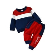 XIAXAIXU Newborn Baby Boys Girls Winter Fall Casual Outfits Pullover Sweatshirt Long Pants 2PCS Clothes Set 3-6 Months