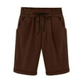 thumbnail image 1 of XIAfhje Bermuda Shorts For Women Athletic Shorts For Women Summer Elastic Waist Drawstring Solid Color Short Pants 5 Inch Loose Shorts High Waist Shorts Wide Leg Shorts With Pockets, 1 of 6