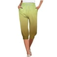 thumbnail image 1 of XIAfhje Capri Pants For Women Summer Casual Loose Elastic Waist Drawstring Loose Capri Pants Tapered Pants Jogging Pants Solid Color Lightweight Trousers With Pockets, 1 of 6