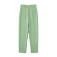 thumbnail image 1 of XIAfhje Dress Pants Women Fashion Solid Color High Waist Straight Lge Pants Harlan Pants Casual Suit Pants Business Casual Loose Fit Wide Leg Trousers, 1 of 2