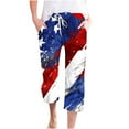 thumbnail image 1 of XIAfhje Linen Pants For Women Summer Fashion Casual The Usa 4Th Of July Patriotic Printing Elastic Waist Loose Pants Straight Wide Leg Trousers Loose Pants Lounge Pants With Pockets, 1 of 4