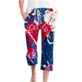 thumbnail image 1 of XIAfhje Linen Pants For Women Summer Fashion Casual The Usa 4Th Of July Patriotic Printing Elastic Waist Loose Pants Straight Wide Leg Trousers Loose Pants Lounge Pants With Pockets, 1 of 4