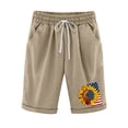 thumbnail image 1 of XIAfhje Linen Shorts Women Printed/Solid Color Shorts Independence Day Shorts Elastic High Waist Shorts For Casual With Pockets Casual Half Shorts Pants Summer Bermuda Lounge Shorts, 1 of 3