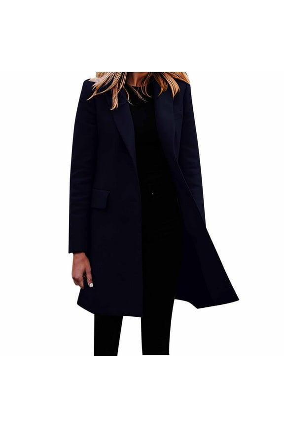 Longline Blazer for Women Mid-Length Elegant Slim Fit Trench Coats Tweed Coat Blazers Suit Plus Size Long Sleeve Casual Work formal Business Cardigan