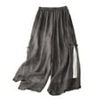 thumbnail image 1 of XIAfhje Pants For Women Linen Pants Solid Color Soft Comfortable Loose Fitting Wide Leg Pants Casual And Versatile Straight Leg Pants Casual Loose Fit Wide Leg Trousers, 1 of 9